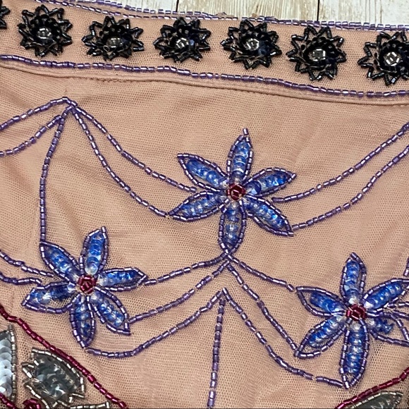 Nasty Gal Studio Joni Embellished Beaded Boho Skirt Size 4 - Picture 11 of 16